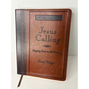 Jesus Calling 365 Day Devotional Sarah‎ Young Brown Leather Hardcover Bible